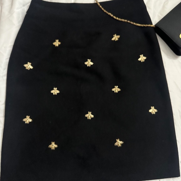 Black Pencil Skirt with Bee Embellishments - Picture 3 of 4
